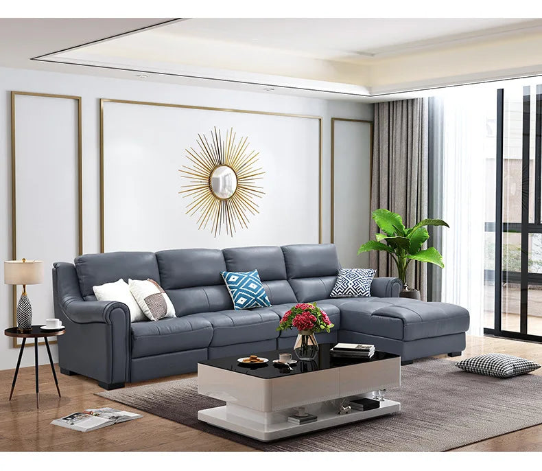 Living Room Sofa set L corner sofa recliner electrical couch genuine leather sectional sofas L muebles de sala moveis para casa