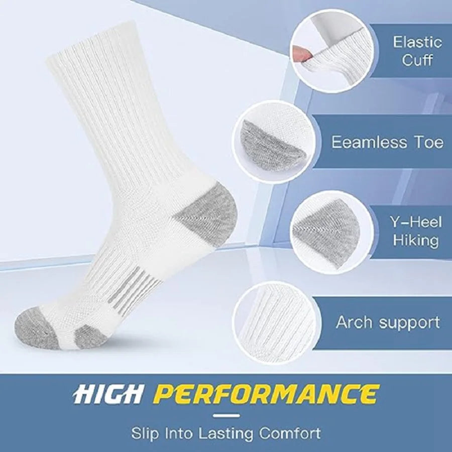 5 pairs of cotton socks in men's sports socks black and white gray long socks in sports socks comfortable and convenient