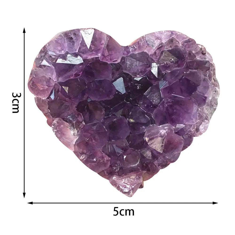 New Natural Heart Shape Amethyst Geode Natural Crystal Quartz Stone Wand Point Energy Healing Mineral Stone Rock Home Decor