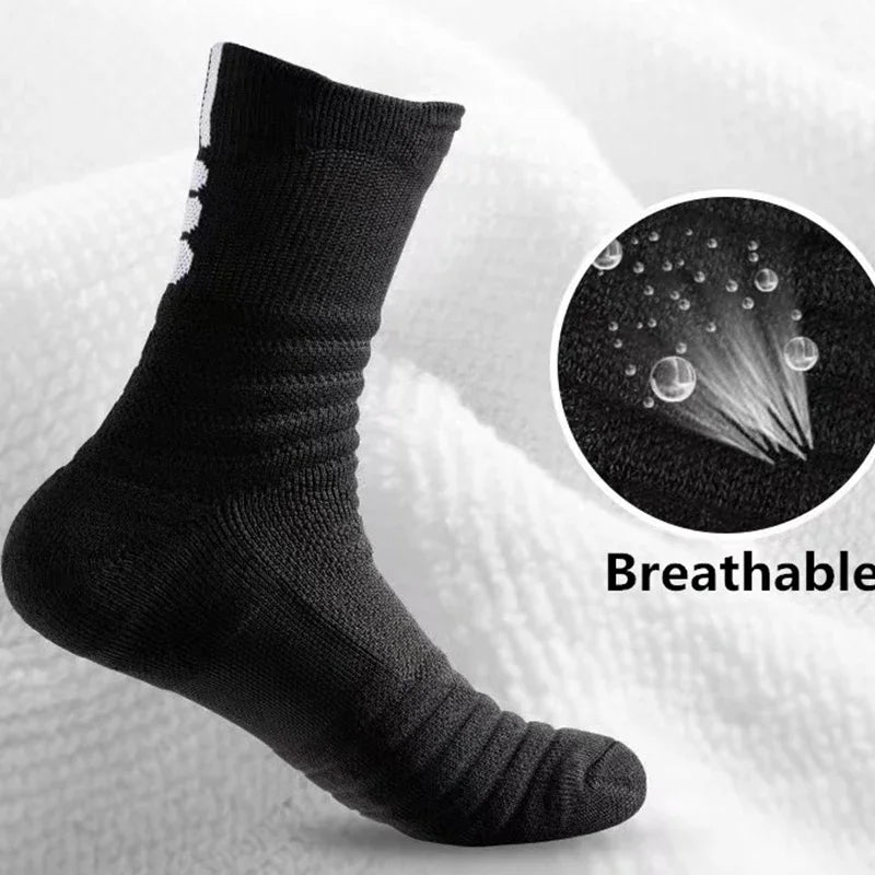 2Pairs Anti-slip Football Socks Men Women Cotton Sock Short Long Tube Soccer Basketball Sport Socks Breathable Deodorous Socks