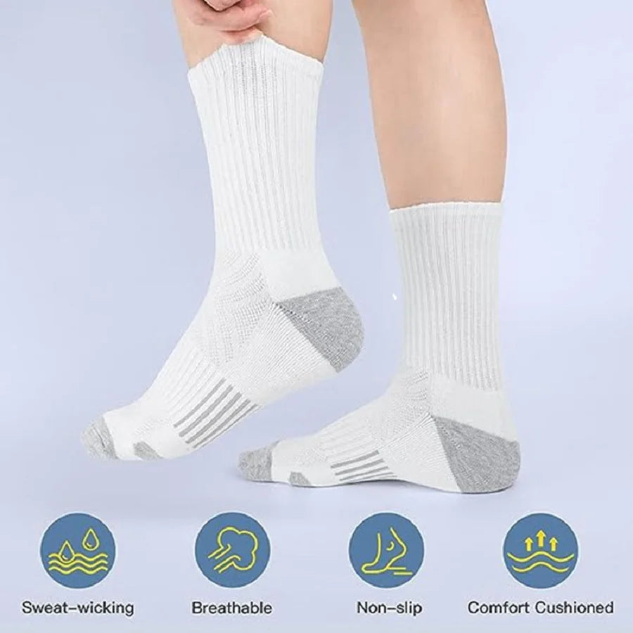 5 pairs of cotton socks in men's sports socks black and white gray long socks in sports socks comfortable and convenient