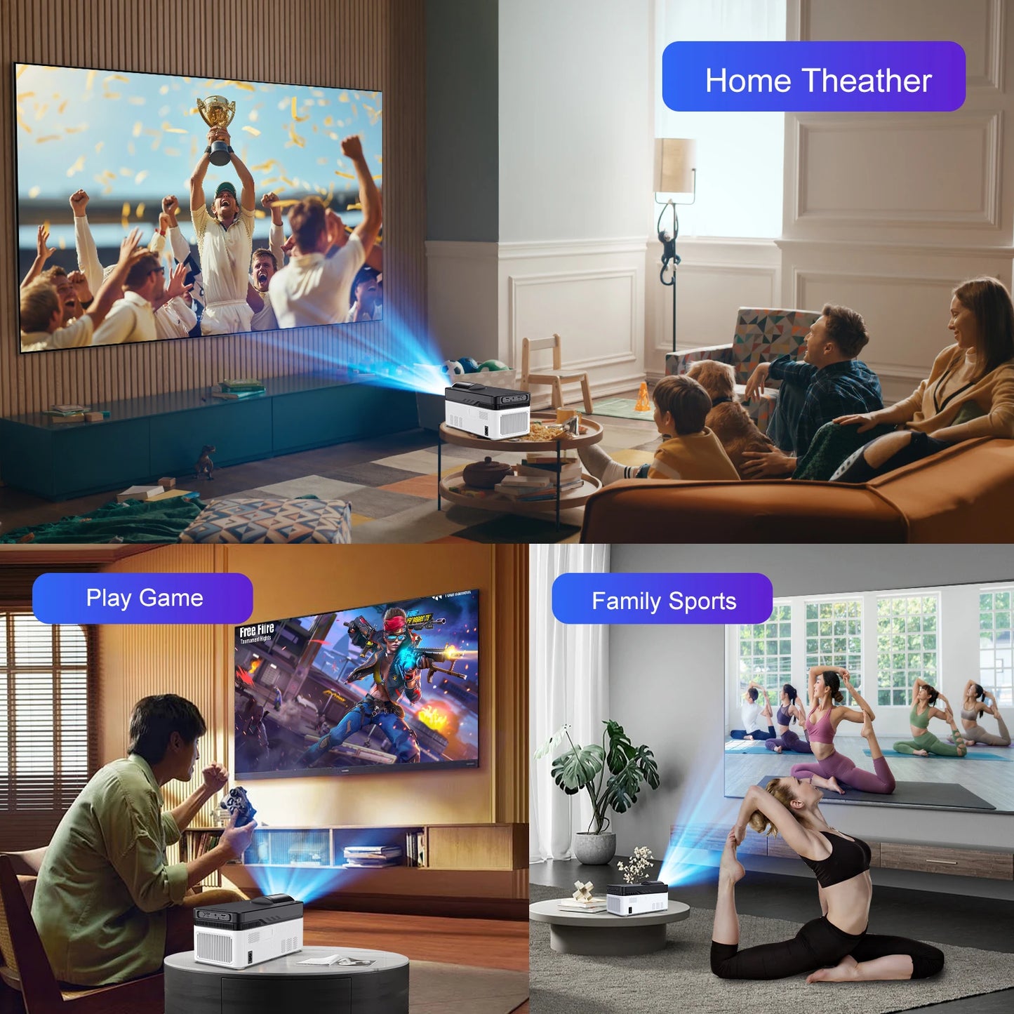 Magcubic Ultra Short Throw HY450 Projector with Auto Offset 8K 4K 1080P 900ANSI BT5.4 Electronic Focus WiFi6 AllwinnerH716 Voice