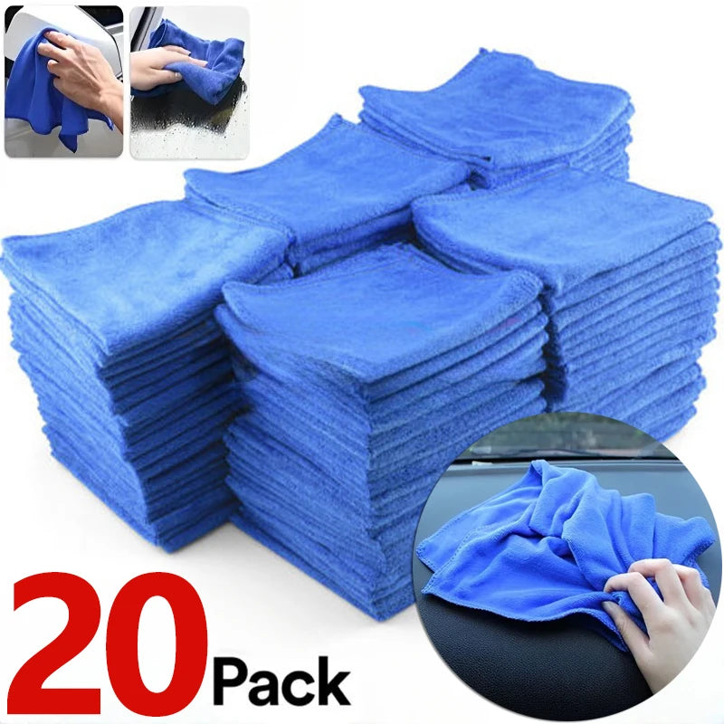 1-20Pcs Microfiber Towels Car Wash Drying Cloth Towel Household Cleaning Cloths Auto Detailing Polishing Cloth Home Clean Tools