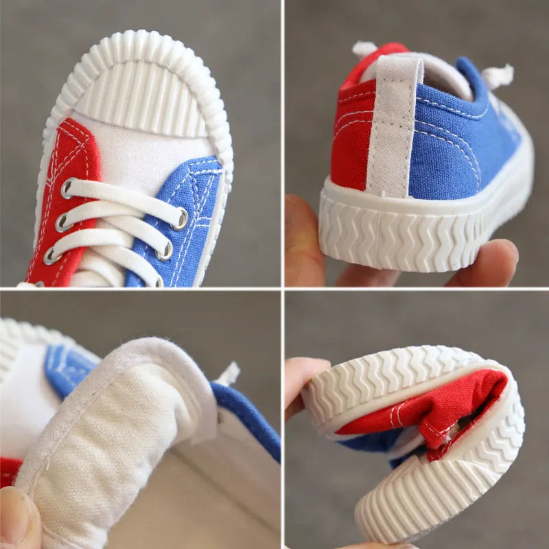 zapatillas 2023 Mixed Color Sneakers Canvas Shoes Low Top Girls Shoes Board Shoes Boys Soft Sole Casual Shoes Non Slip Kid Shoes