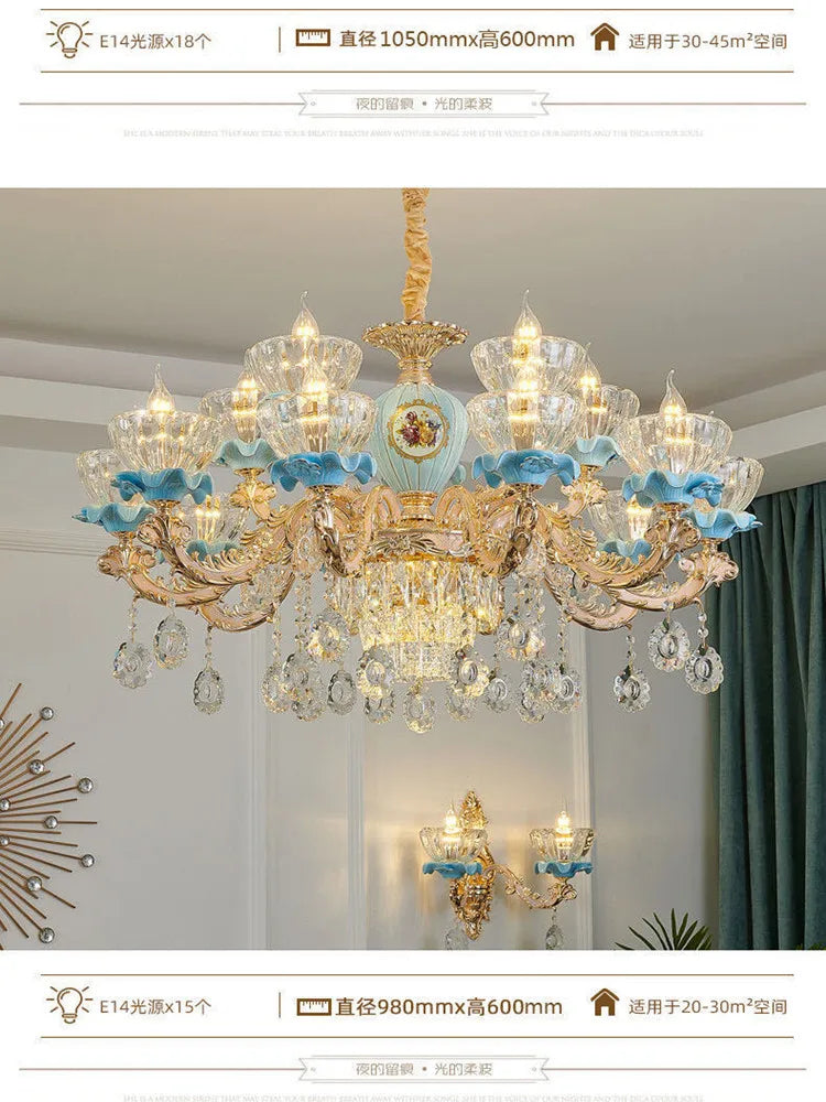 Nordic luxury crystal chandelier hotel living room home  ceiling   decorative lighting