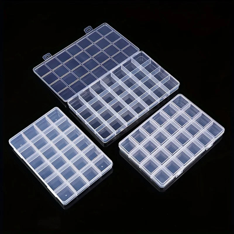 1Pc Multifunctional Clear Plastic Organizer Box with Grids Container Craft Storage for Beads Organizer Art DIY Jewelry